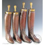 A pair of gentlemans tan leather riding boots,