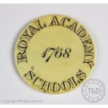 A Royal Academy Schools ivory token to Kathleen Margaret Pearson - School of Painting,