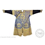 A Chinese blue-ground dragon court robe, Jifu, 19th century/20th century,