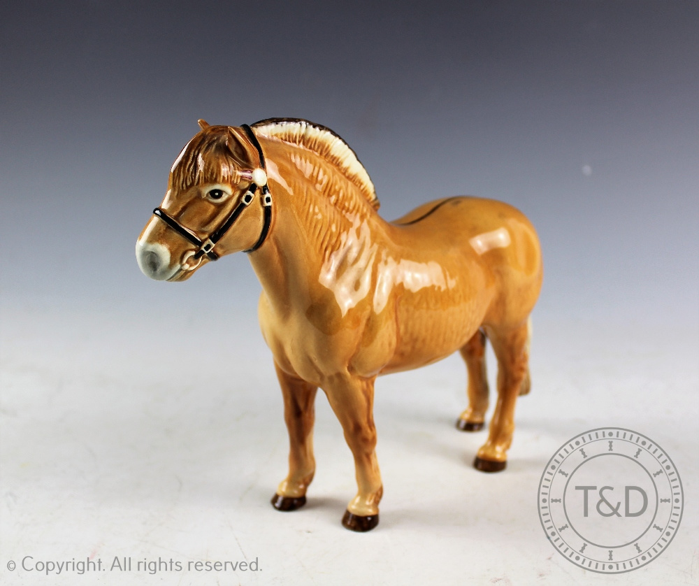 A Beswick Norwegian Fjord Horse, model number 2282, designed by Albert Hallam, issued 1970-1975,