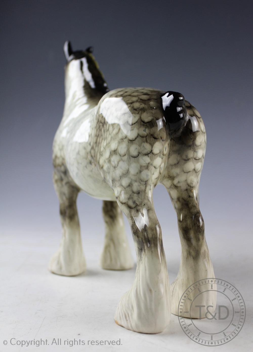 A Beswick Shire mare, model number 818, designed by Arthur Gredington, introduced 1940-1962, - Bild 3 aus 4