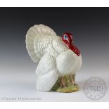 A Beswick turkey, model number 1957, designed by Albert Hallam, issued 1964-1969, white gloss, 18.