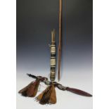 A Southwest African Mandingo sword and leather bound sheaf, (seized),