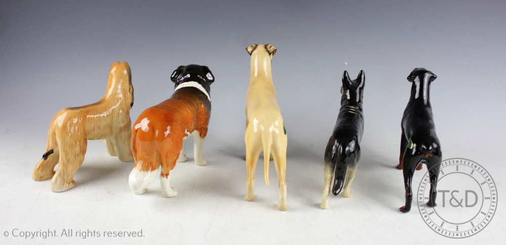 A collection of five Beswick dogs, comprising: Afghan Hound 'Hajubah of Davlen', No. - Bild 2 aus 3