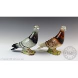 Two Beswick pigeons, model number 1383B, designed by Mr Orwell, second version, issued 1955-1989,