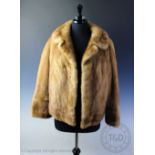 A vintage Rackhams Fur Room ladies blonde mink fur jacket, lined interior,