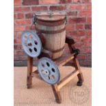 A Waide & Sons vintage butter churn on stand,