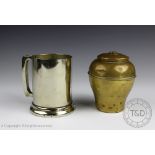 An EPNS tankard, centrally engraved 'Richmond Inn' within belt and buckle cartouche,