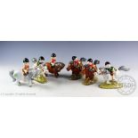 A collection of six John Beswick for Norman Thelwell comical ponies to include a 'Pony Express'
