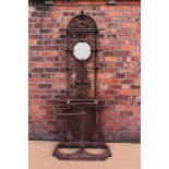 A Coalbrookdale style cast iron hall stand, by repute originally from Hanmer Hall,