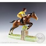 A Beswick Girl on jumping horse, model number 939, designed by Arthur Gredington, issued 1941-1965,