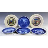 A large assorted selection of collectors plates to include Royal Copenhagen examples,