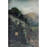 John Sinclair - late 19th century, Watercolour on board, Wordsworth Cottage Patterdale,