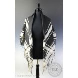 A fine black Chantilly lace shawl, 190cm x 190cm,