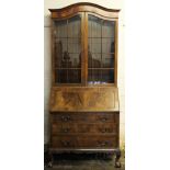 An early 20th century mahogany bureau bookcase,