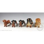 A collection of five Beswick Dacshunds comprising; 2 x No.
