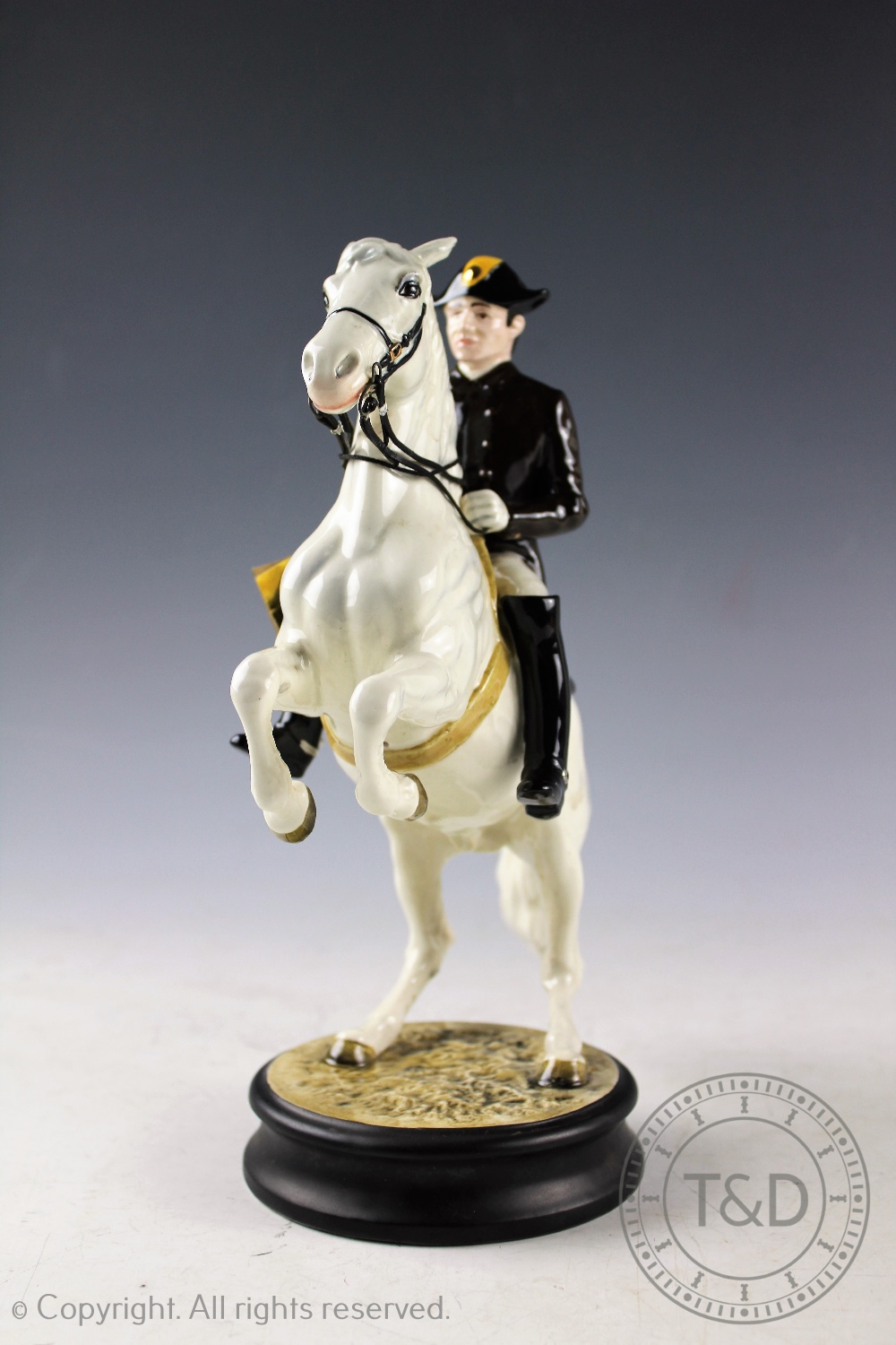 A Beswick Lipizzaner with rider, designed by Graham Tongue, model number 2467, - Bild 2 aus 4