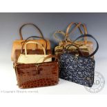Eight assorted vintage ladies handbags including a Waldybag and further examples to include ostrich,