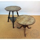 An oak circular occasional table, of low proportions, 46cm H,