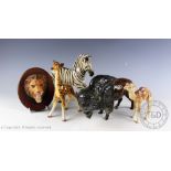 A collection Beswick wild animals comprising; a bison, model number 1019, 14.