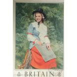 A Travel Association of Great Britain poster, 'WALES - Girl in National Costume - BRITAIN',