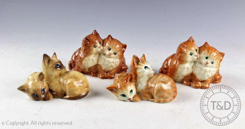 Two Beswick Persian Kittens - Seated, model number 1316, in ginger, designed by Miss Granoska,