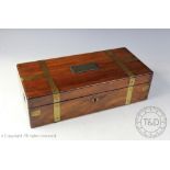 A 19th century brass bound walnut medical instruments box,