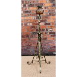 An Arts and Crafts type copper and brass adjustable oil standard lamp,