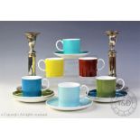 A set of six Susie Cooper coffee cans and saucers,