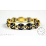 A sapphire and diamond bracelet,