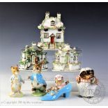 Four Beswick Beatrix Potter figures comprising; Johnny Town Mouse, Peter Rabbit (at fault),