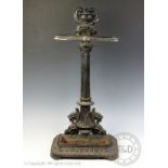 A Coalbrookdale style cast iron stick stand, of small proportions,