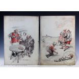 Herbert Samuel "Bert" Thomas (1883-1966), Two pen and ink cartoons on card,