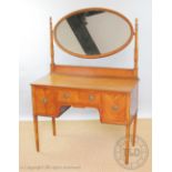 An Edwardian inlaid satinwood dressing table,