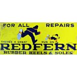 A large Redfern vitreous enamel advertising sign, 'For all repairs,