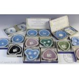 A large assorted selection of boxed Wedgwood and other Jasper cameo ware trays,