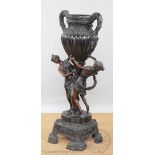 A modern bronze figural conservatory jardiniere,