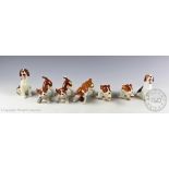 Seven Beswick Playful Puppies Series dogs, comprising; two model numbers 2948 'Playtime',