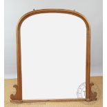 A Victorian style pine over mantle mirror, 138.