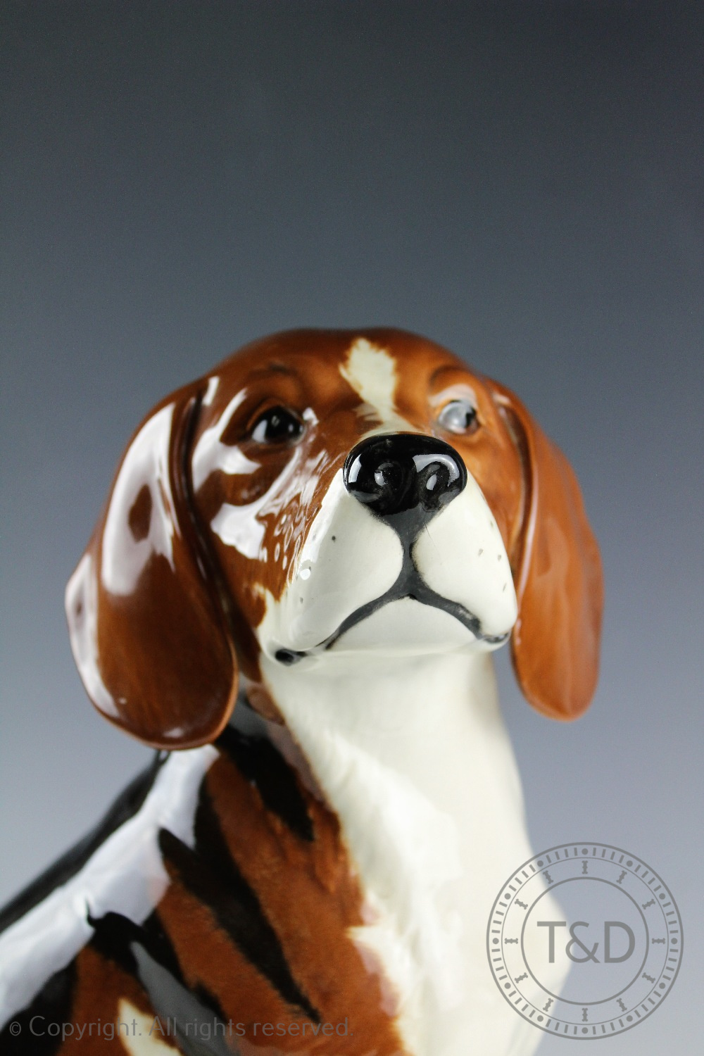 A Beswick Fireside Model Series Beagle, model number 2300, designed by Albert Hallam, - Bild 2 aus 4