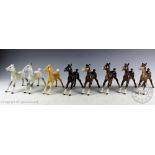 Seven Beswick foals (large, stretched), model number 836, designed by Arthur Gredington,