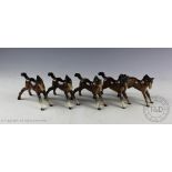 Five Beswick foals (small, stretched, facing right), model number 815,