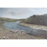 Buckland Jones - 20th century British, Oil on board, The River Dee Aberdeenshire, Signed,