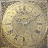 A George III 30 hour oak longcase clock, the brass dial with Roman numeral chapter ring,
