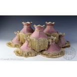 Eight hand made pink light shades,