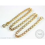 An 18ct yellow gold chain, the unifom curb link chain with attached bolt ring clasp, weight 23gms,