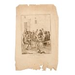 STAMPA in bianco e nero "Personaggi napoletani". XIX secolo Misure: cm 42 x 27,5