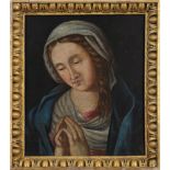 OLIO su tela "Madonna in preghiera". Italia XVIII secolo Misure: cm 40 x 26