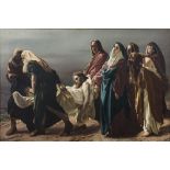 ANTONIO CISERI (Ronco sopra Ascona (Svizzera) 1821 - Firenze 1891) OLIO su tela "Il trasporto di