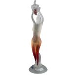 COPPIA SCULTURE in vetro di Murano "Figure femminili". XX secolo Misure: h cm 44